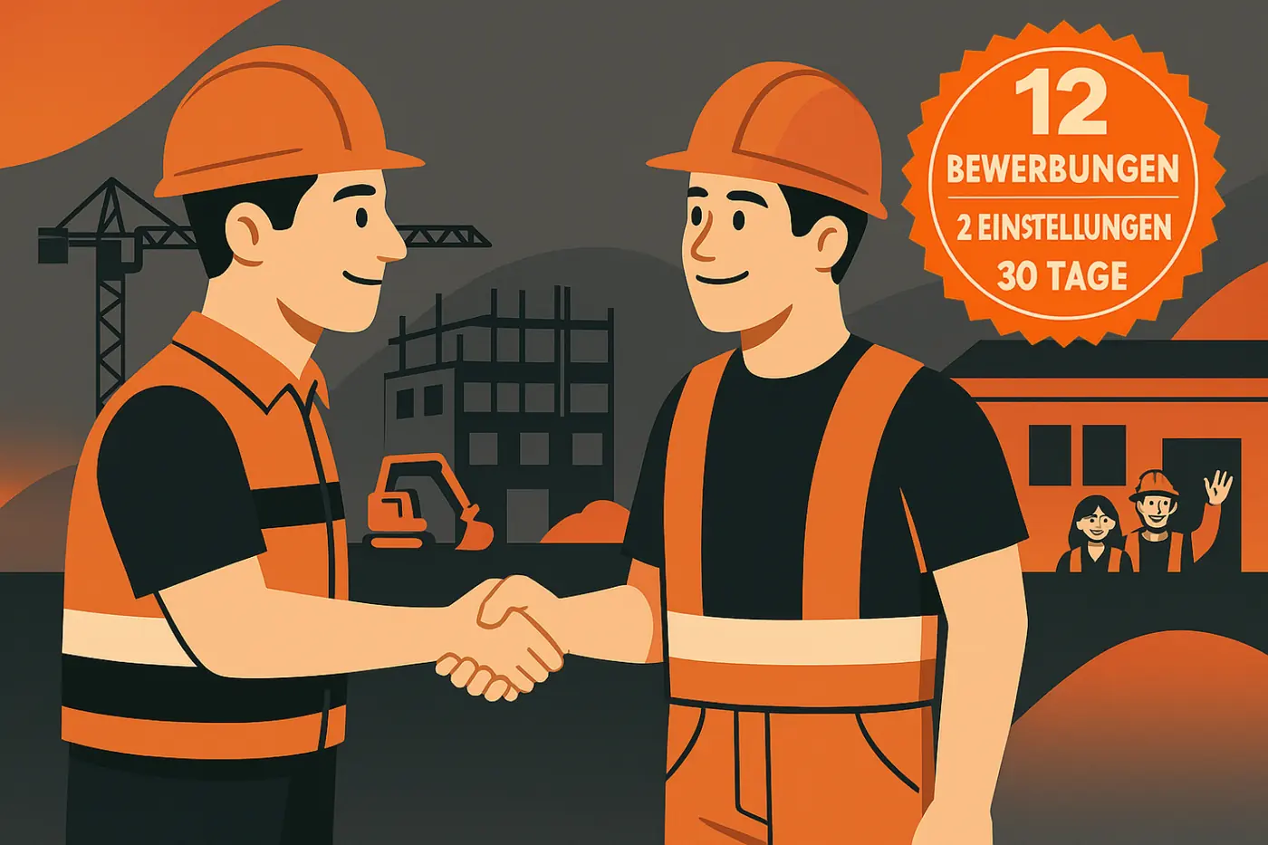 Mitarbeiter finden im Baugewerbe – Illustration: Candidate Flow® System im Bau: Erfolgreiche Einstellung von Monteuren durch digitales Recruiting